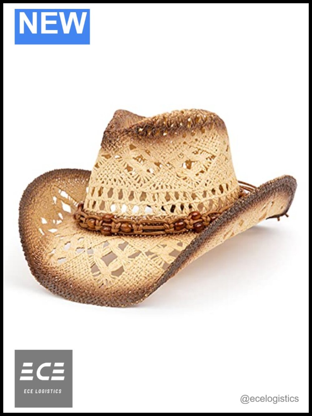 TOVOSO Straw Cowboy Hat Shapeable Brim Western Sun Protection